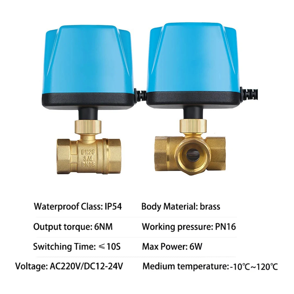 AC220V DC12V-24V Three-wire Two-control Solar Central Air Conditioning Fan Coil Electric Ball Valve