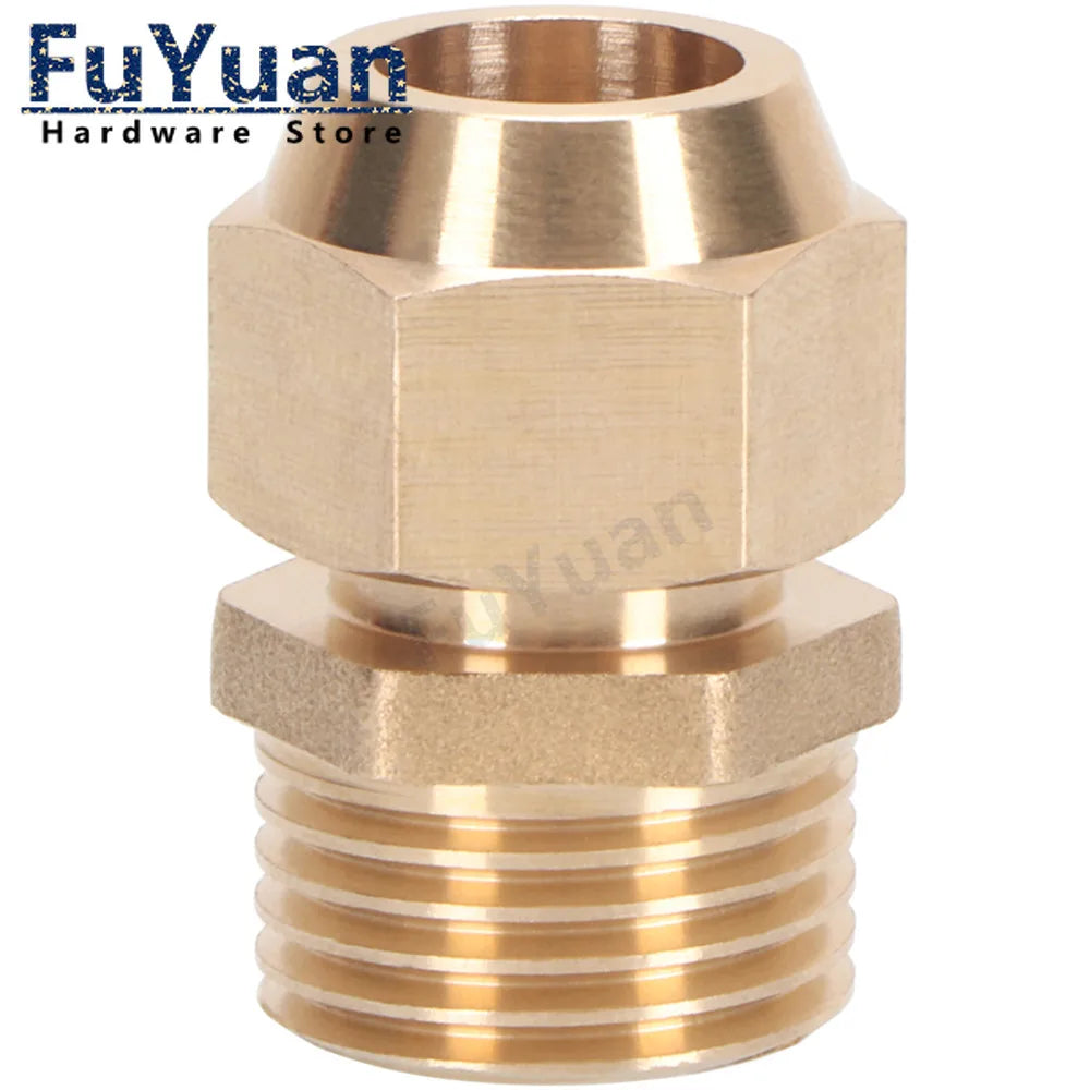 Copper Flaring Directly Connector 1/4" 3/8" 1/2" Male Thread to 6/8/10mm Pipe Brass Fitting Air Conditioning Extension Adapter