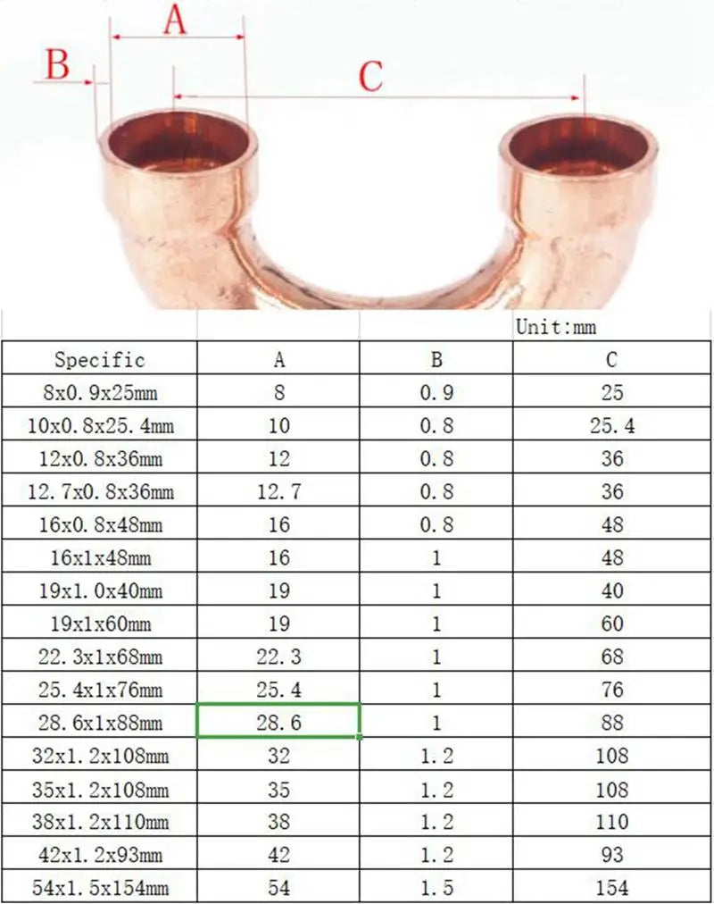 180 Angle Degree Return Bend Equal Copper Welding End Feed Plumbing Pipe Adapter Fitting Gas Water Oil Refrigerator