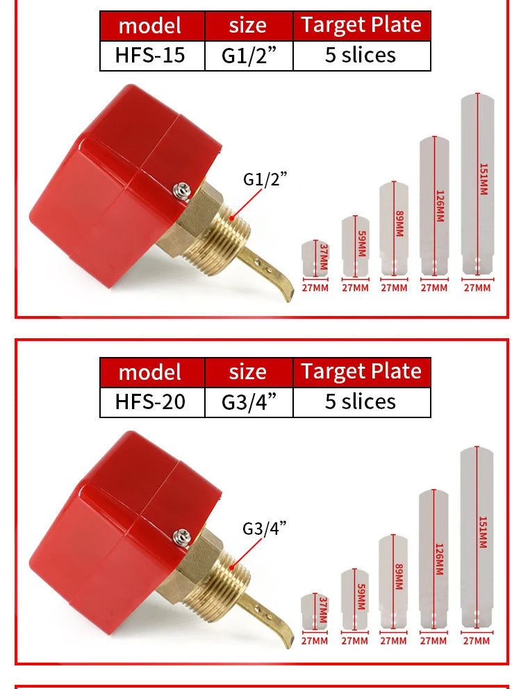 G1 HFS-25 Automatic Stainless Steel Paddle Water Flow Switch Liquid Controller Valve Sensor 1 Inch 1/2 3/4 12V to AC220V