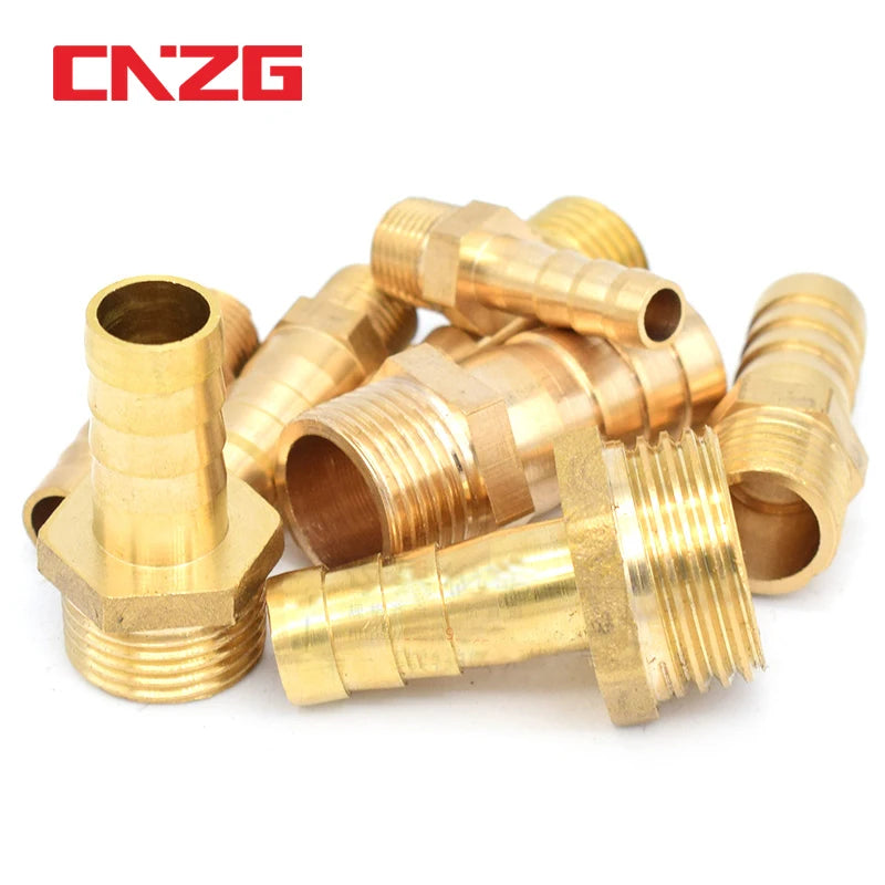 Hose Brass Pipe Fitting 4mm 6mm 8mm 10mm 12mm 19mm Barb Tail 1/8" 1/4" 1/2" 3/8" BSP Male Connector Joint Copper Coupler Adapter