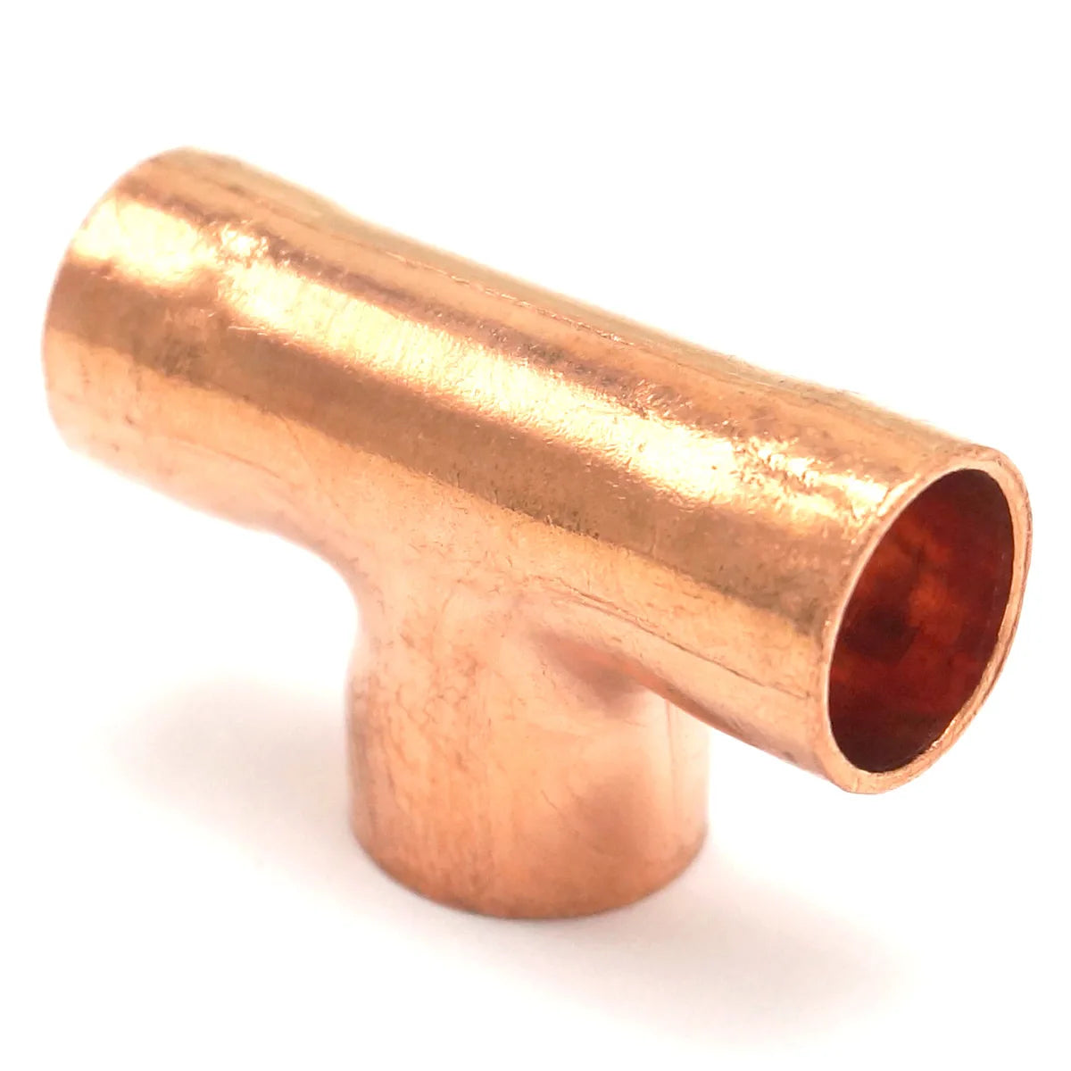 Pure Copper End Feed Euqal Tee 3 Ways Pipe Adapter Air Conditioner Refrigeration Water Heater