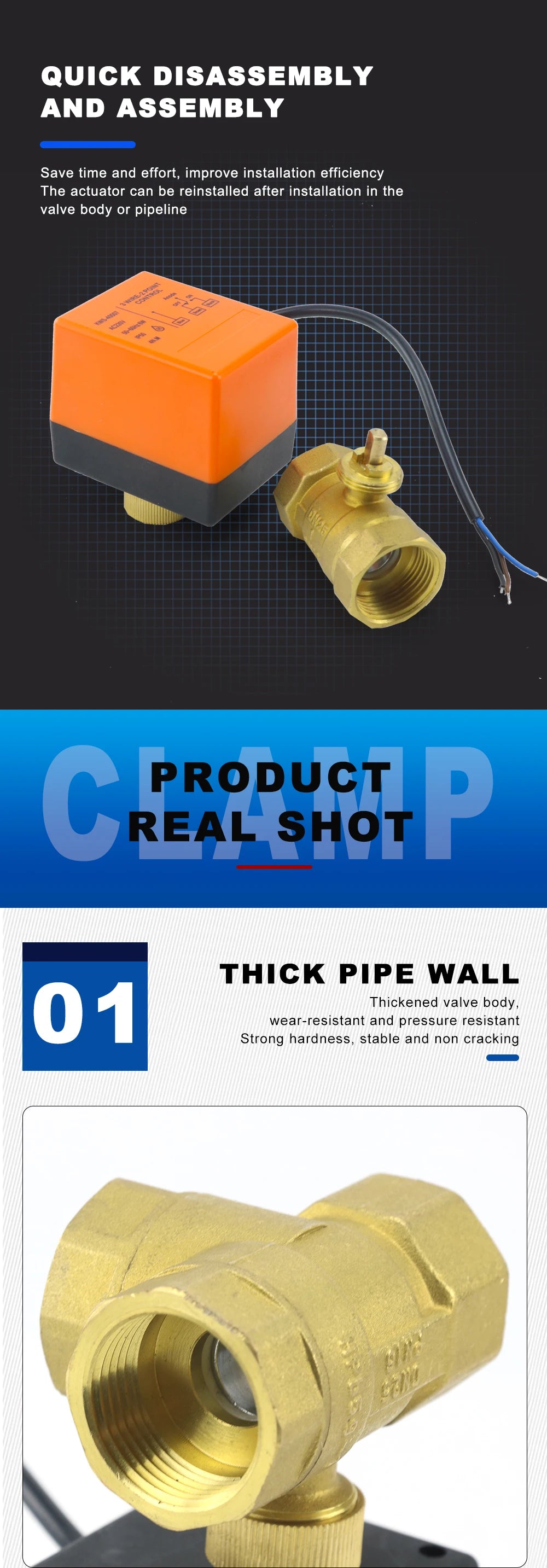 DN15/20/25/32 AC220V 12V Two/Three-way Brass Electric Ball Valve Three Wire Two Control 2-way 3-way Solenoid Valve 1/2" 3/4" 1"