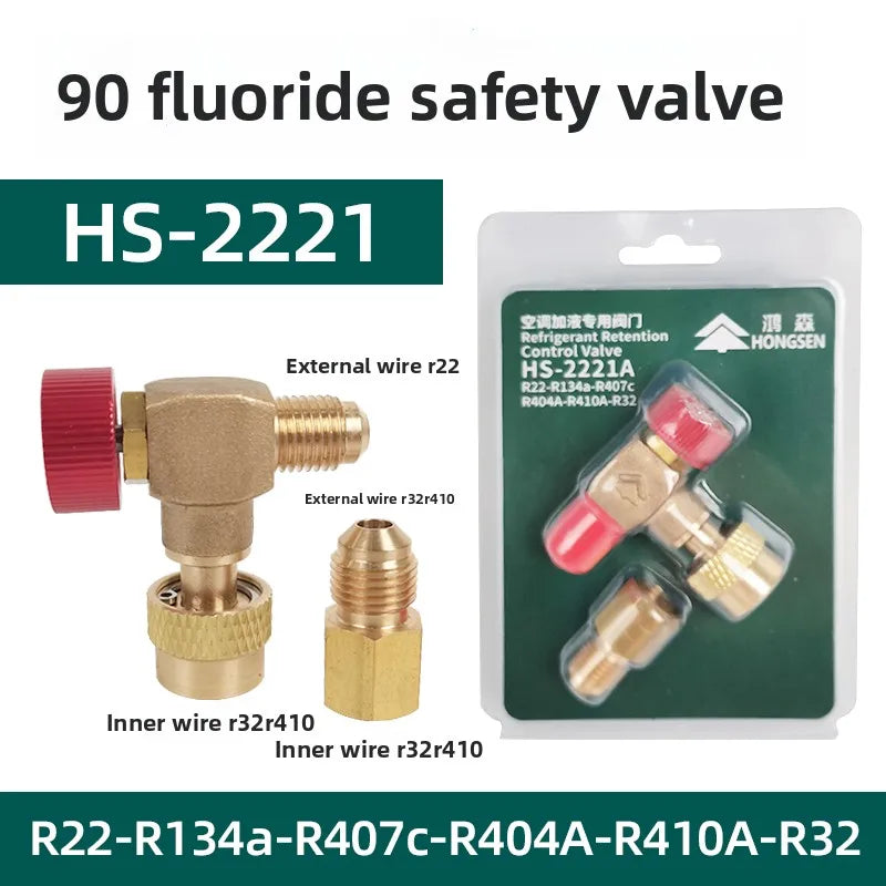 Hosen Charging Valve with Safety Release,Universal for R410A/R134a Refrigerant,Low-Pressure Stop Valve Car AC System,Accessories