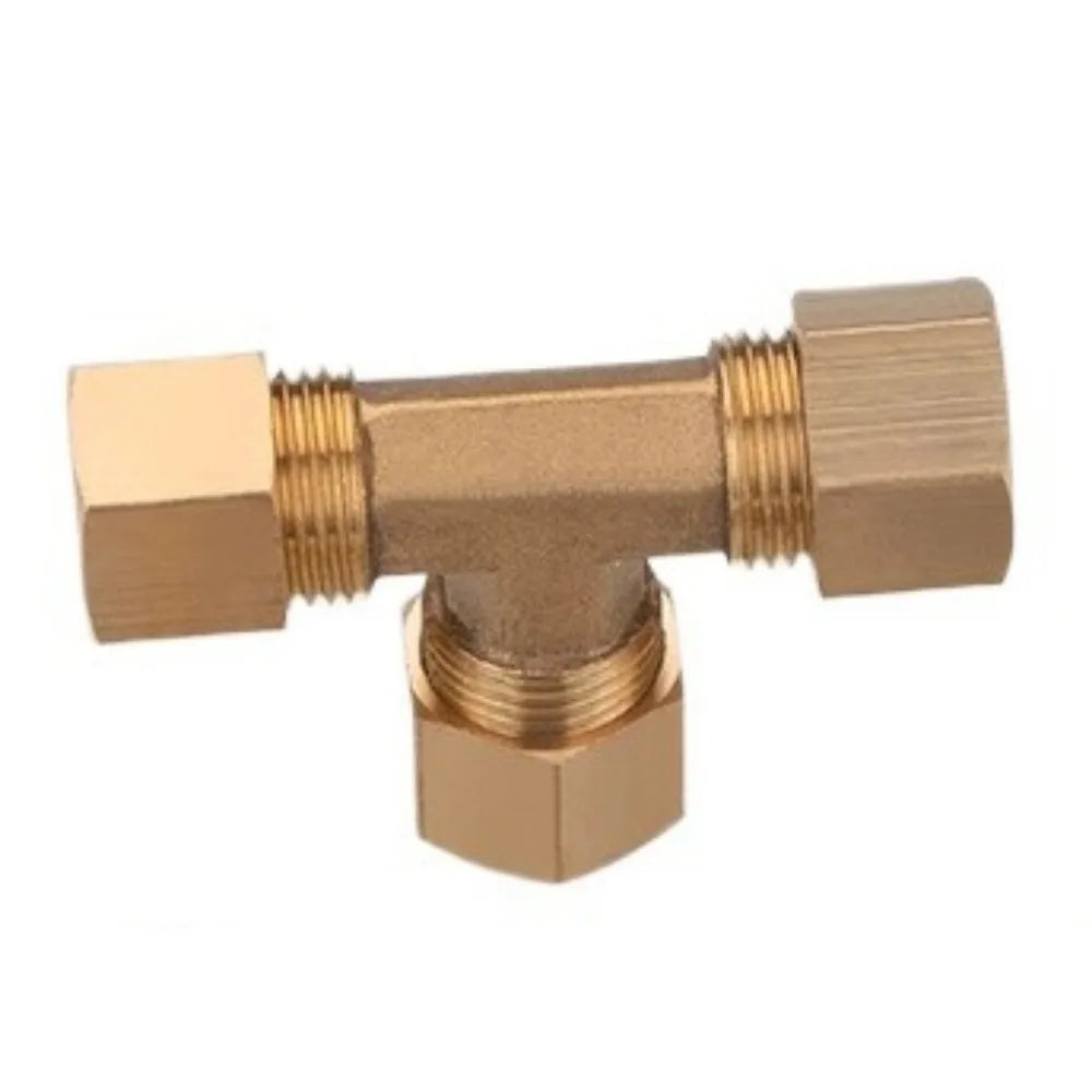 3.175-15.88mm 1/8 3/16 1/4 5/16 3/8 1/2 5/8 " Inch Pipe Brass Tee 3 Way Compression Union Tube Fitting Water Gas Oil Connector