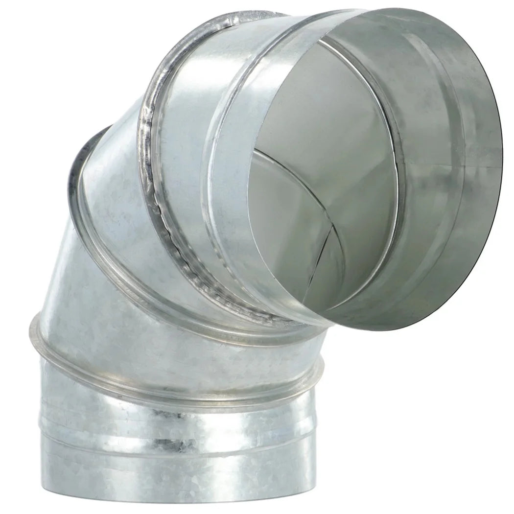 90 Degree Elbow Pipe 6" Galvanized Metal Duct Pipe Connector Stainless Steel HVAC Elbow Pipe Single Wall Ducting Fitting
