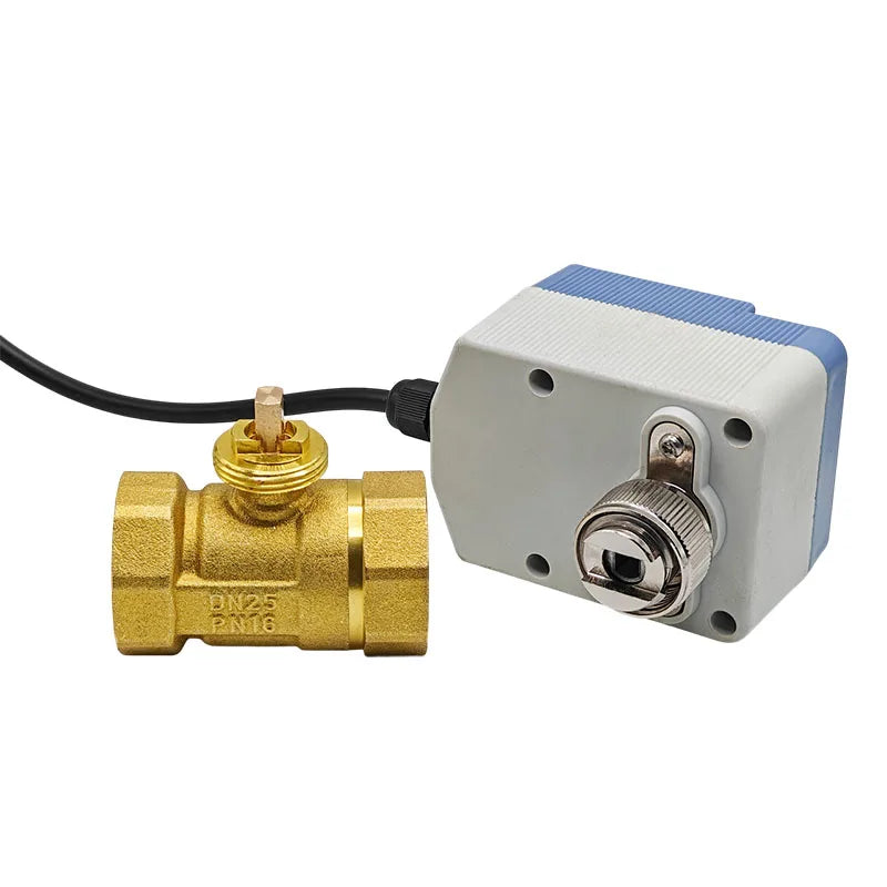 Brass Electric Ball Valve Waterproof Grade IP65 Motorized Ball Valve With Manual Switch Function 1/2" 3/4" 1" 12V/24V/220V
