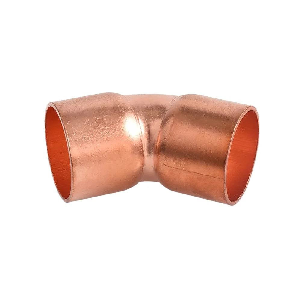 6.35-133mm ID Weld Socket End Feed Solder Elbow 45 135 Degree Pure Copper Pipe Fitting Connector Air-Coniditioning