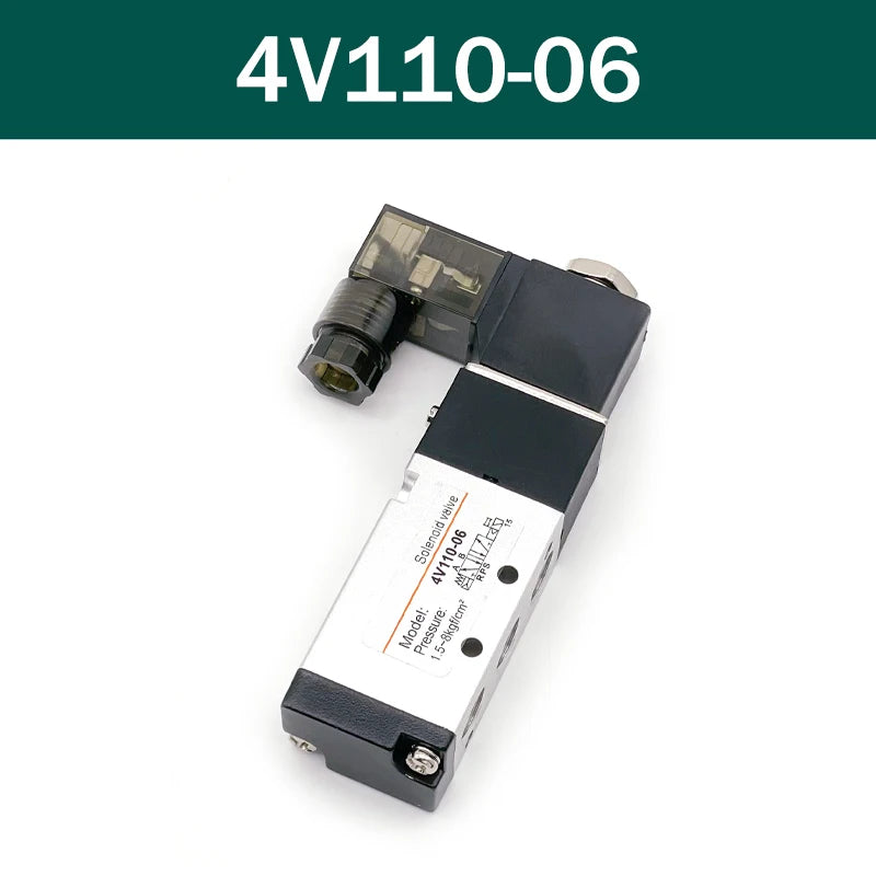Pneumatic 4V110-06 1/8 Air Solenoid Valve 5 Way Port 2 Position Gas Pneumatic Electric Magnetic Valves DC12V 24V 110V 220V
