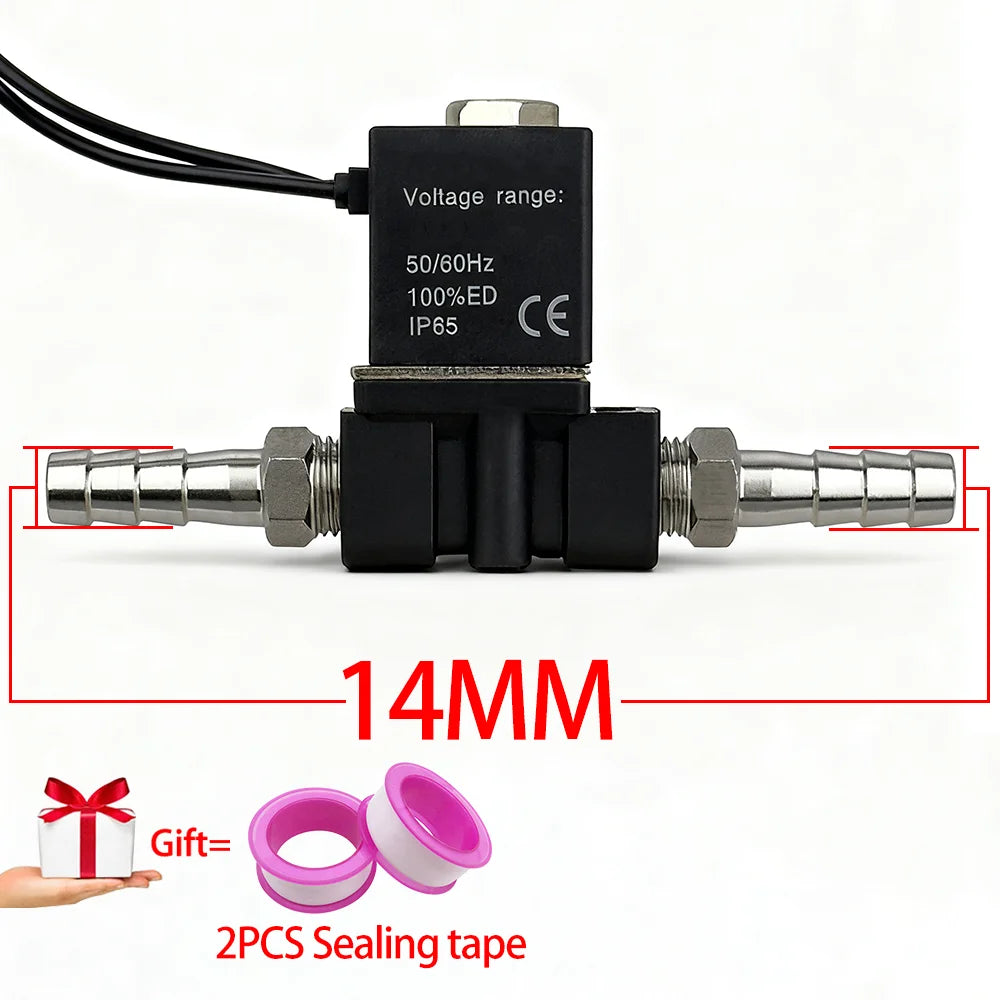 DC12/24V AC110/220V Normally Closed 1/4"Silent Oil Free Bidirectional NormallyClosed Pneumatic Solenoid Valve 304 Joint