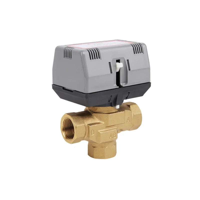 Two way/three-way brass globe valve 1/2 "(DN15) 3/4" (DN20) 1 "(DN25), AC220V, with VC6013/VC4013 fan coil electric actuator
