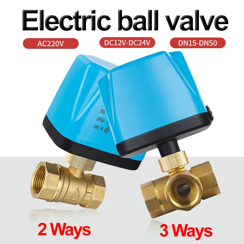 DN15 DN20 DN25 DN32 DN40 DN50 Normally Closed Motorized Ball Valve 220V 12V-24V 3-Wire 2-Control Brass Electric Solenoid Valve
