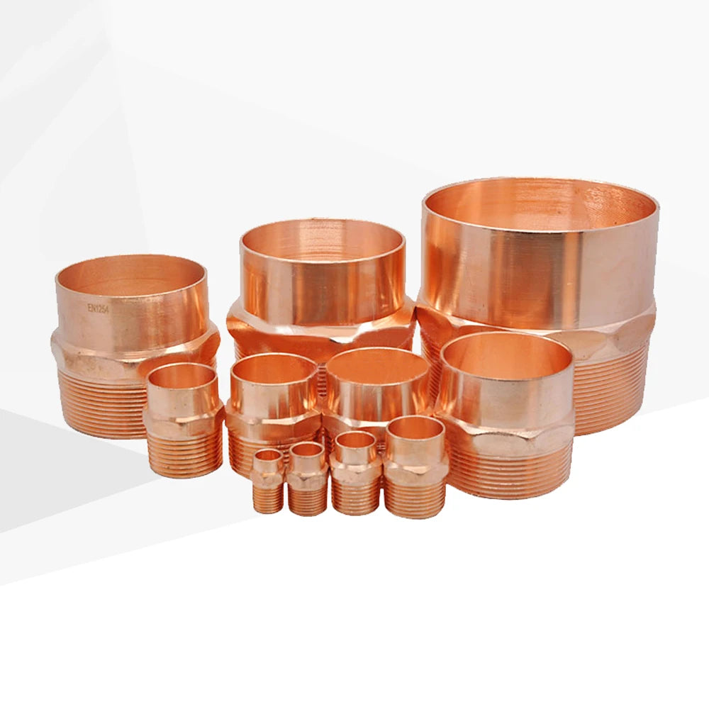 1/4" 3/8" 1/2" 3/4" 1" -4" BSP Male To Solder Cup Connector Copper End Feed Coupling Plumbing Fitting Coupler For Air Condition