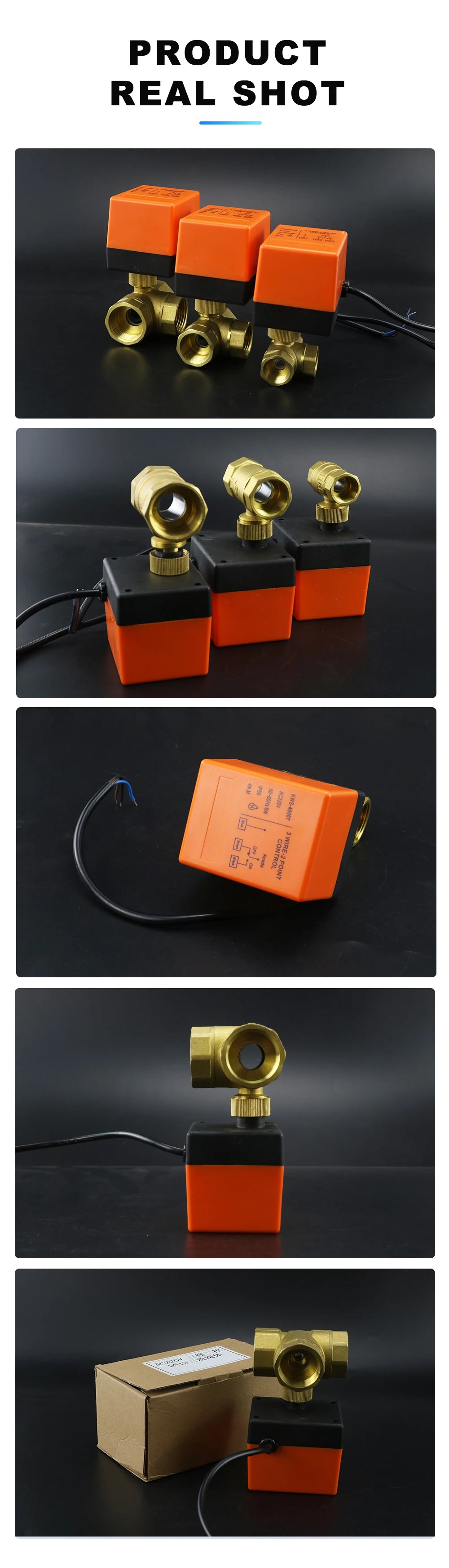 DN15/20/25/32 AC220V 12V Two/Three-way Brass Electric Ball Valve Three Wire Two Control 2-way 3-way Solenoid Valve 1/2" 3/4" 1"