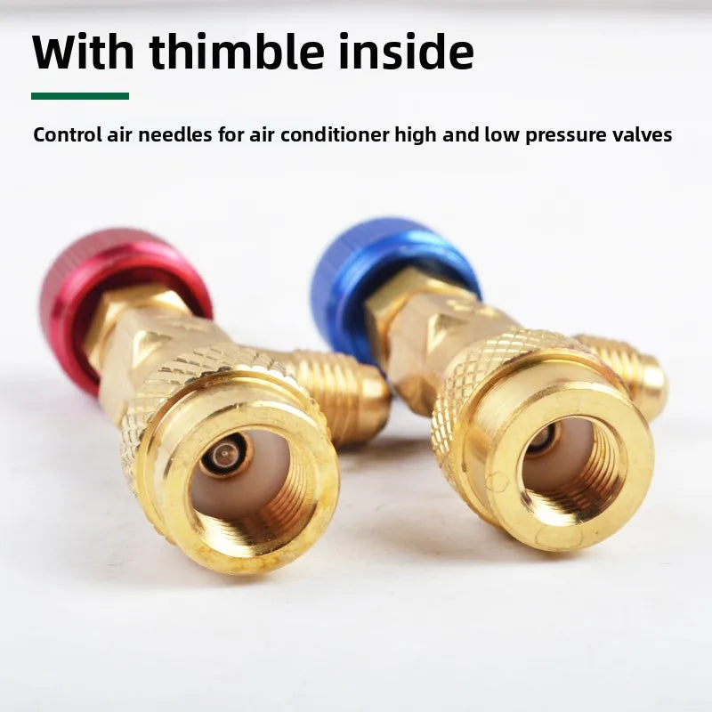 Hosen Charging Valve with Safety Release,Universal for R410A/R134a Refrigerant,Low-Pressure Stop Valve Car AC System,Accessories