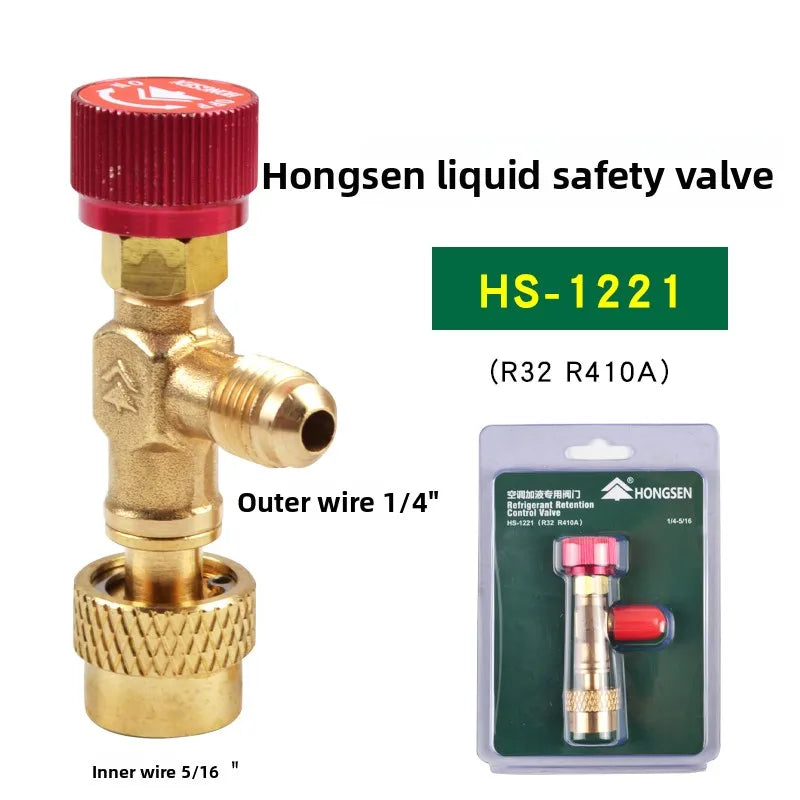 Hosen Charging Valve with Safety Release,Universal for R410A/R134a Refrigerant,Low-Pressure Stop Valve Car AC System,Accessories