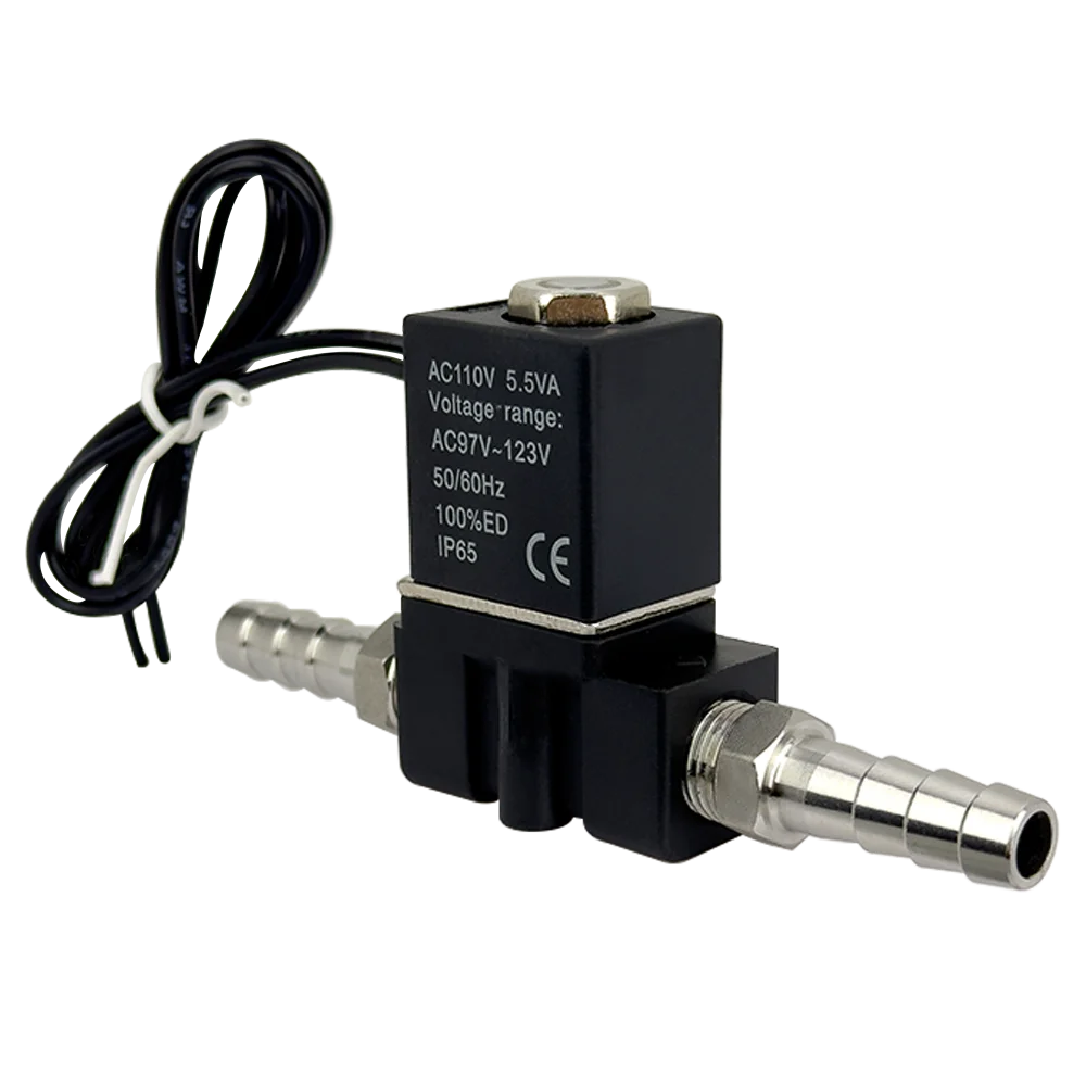 DC12/24V AC110/220V Normally Closed 1/4"Silent Oil Free Bidirectional NormallyClosed Pneumatic Solenoid Valve 304 Joint