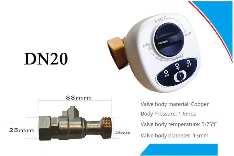 eWelink APP WiFi Smart Valve Water Gas Shutoff Automated Ball Valve DN15/DN20/DN25 Wireless Control For Alexa Google Alice