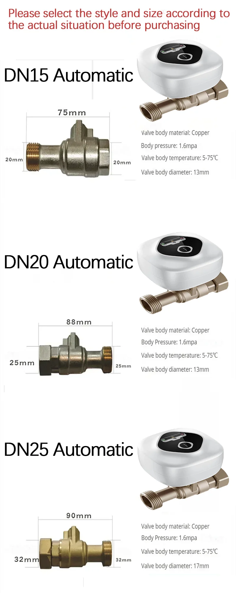 eWelink APP WiFi Smart Valve Water Gas Shutoff Automated Ball Valve DN15/DN20/DN25 Wireless Control For Alexa Google Alice