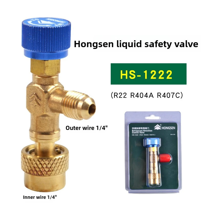 Hosen Charging Valve with Safety Release,Universal for R410A/R134a Refrigerant,Low-Pressure Stop Valve Car AC System,Accessories