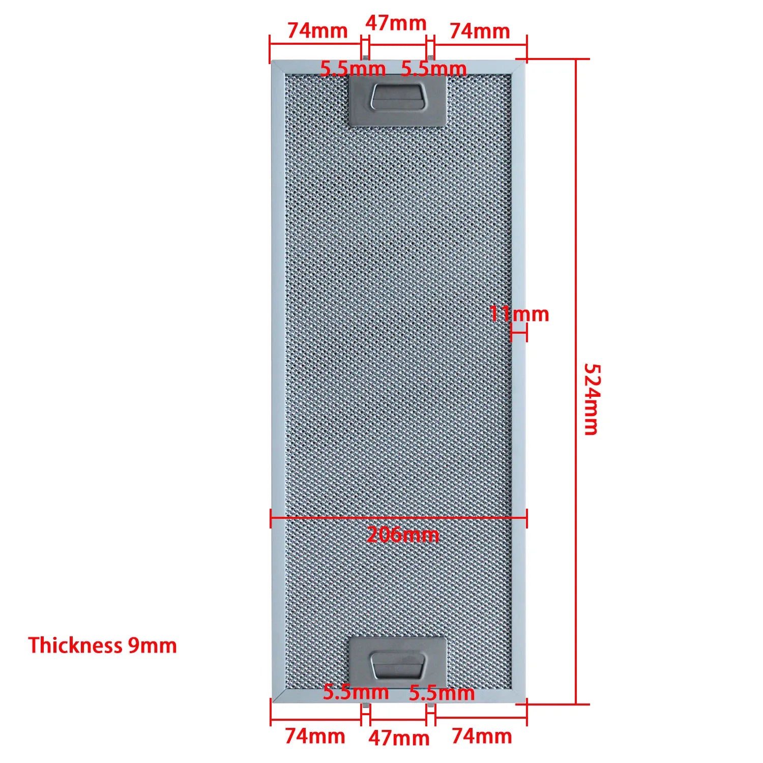 kitchen Hood Filter 1 Units Measurements 52.5 x 20.5 cm