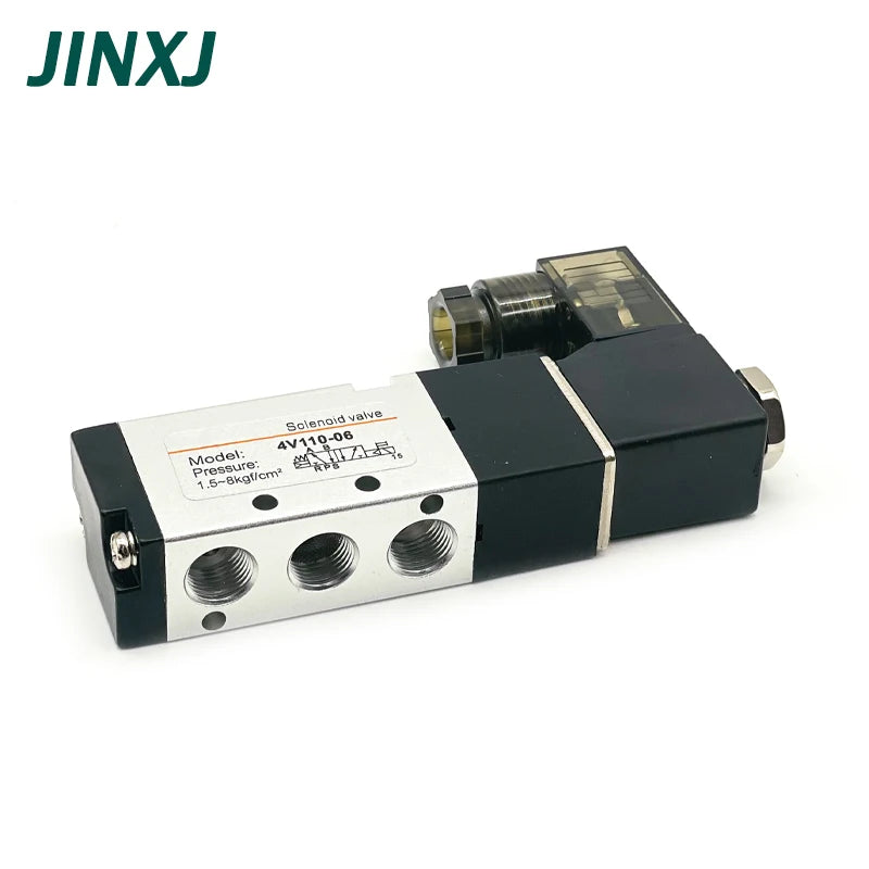 Pneumatic 4V110-06 1/8 Air Solenoid Valve 5 Way Port 2 Position Gas Pneumatic Electric Magnetic Valves DC12V 24V 110V 220V