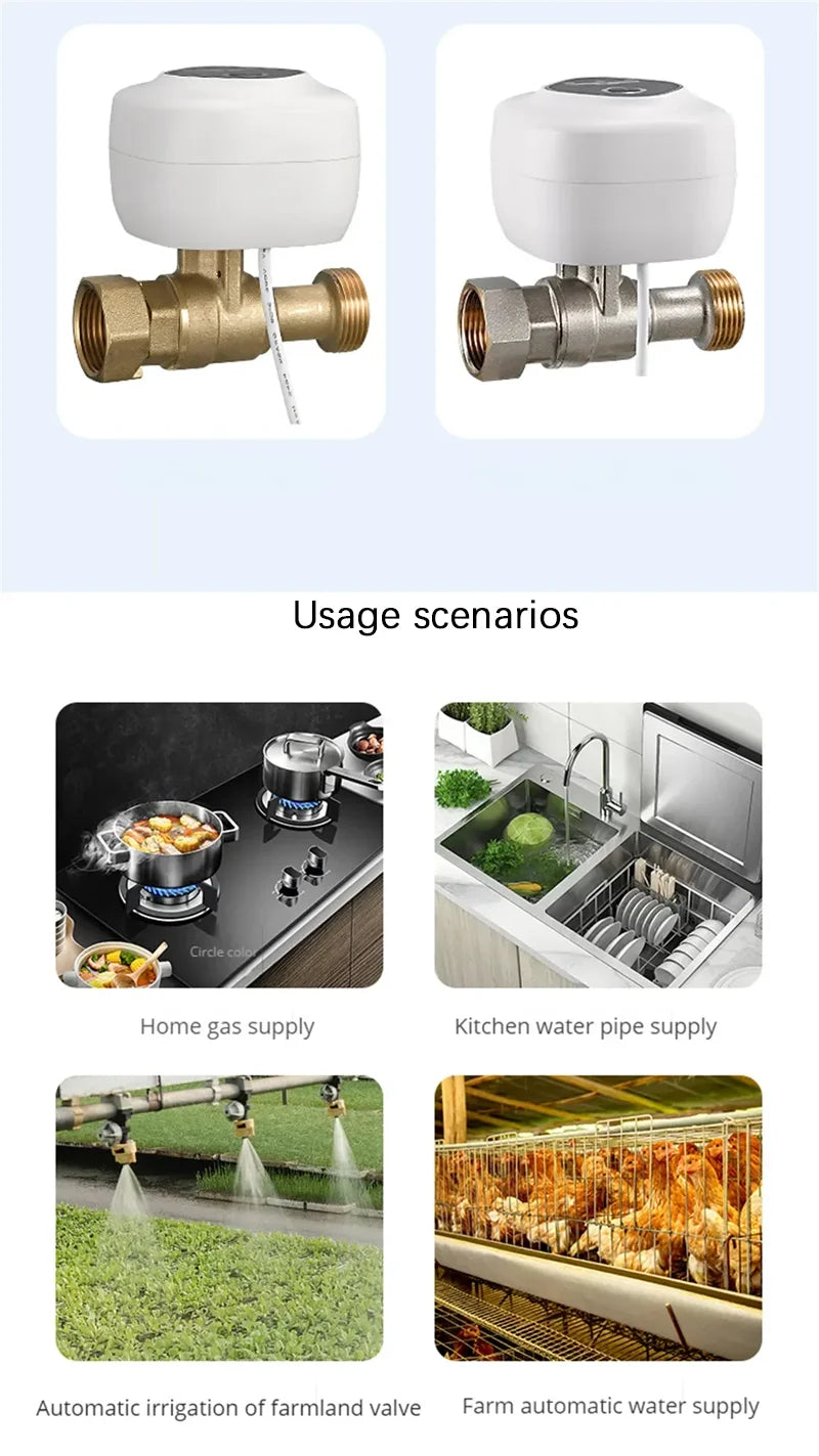 eWelink APP WiFi Smart Valve Water Gas Shutoff Automated Ball Valve DN15/DN20/DN25 Wireless Control For Alexa Google Alice