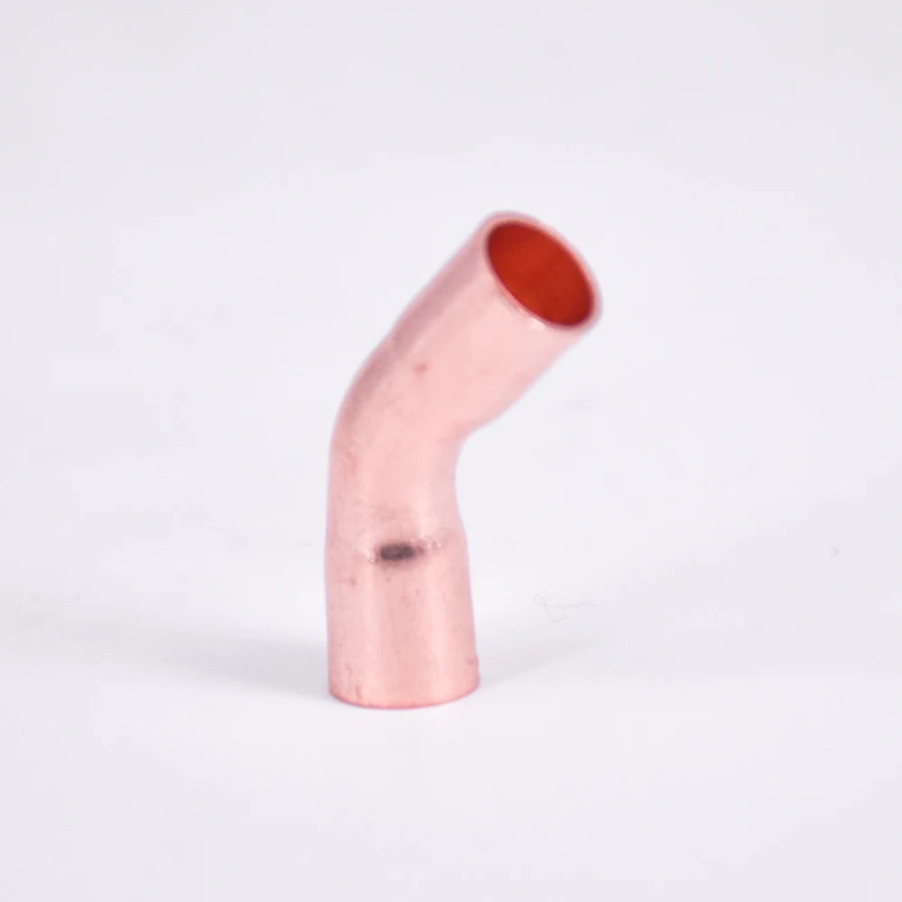 1/4" 3/8" 1/2" 3/4" 1" 10 15 16 19 22 25.4 28mm ID Copper End Feed Solder 45 Degree Elbow Fitting Coupler For Air Condition