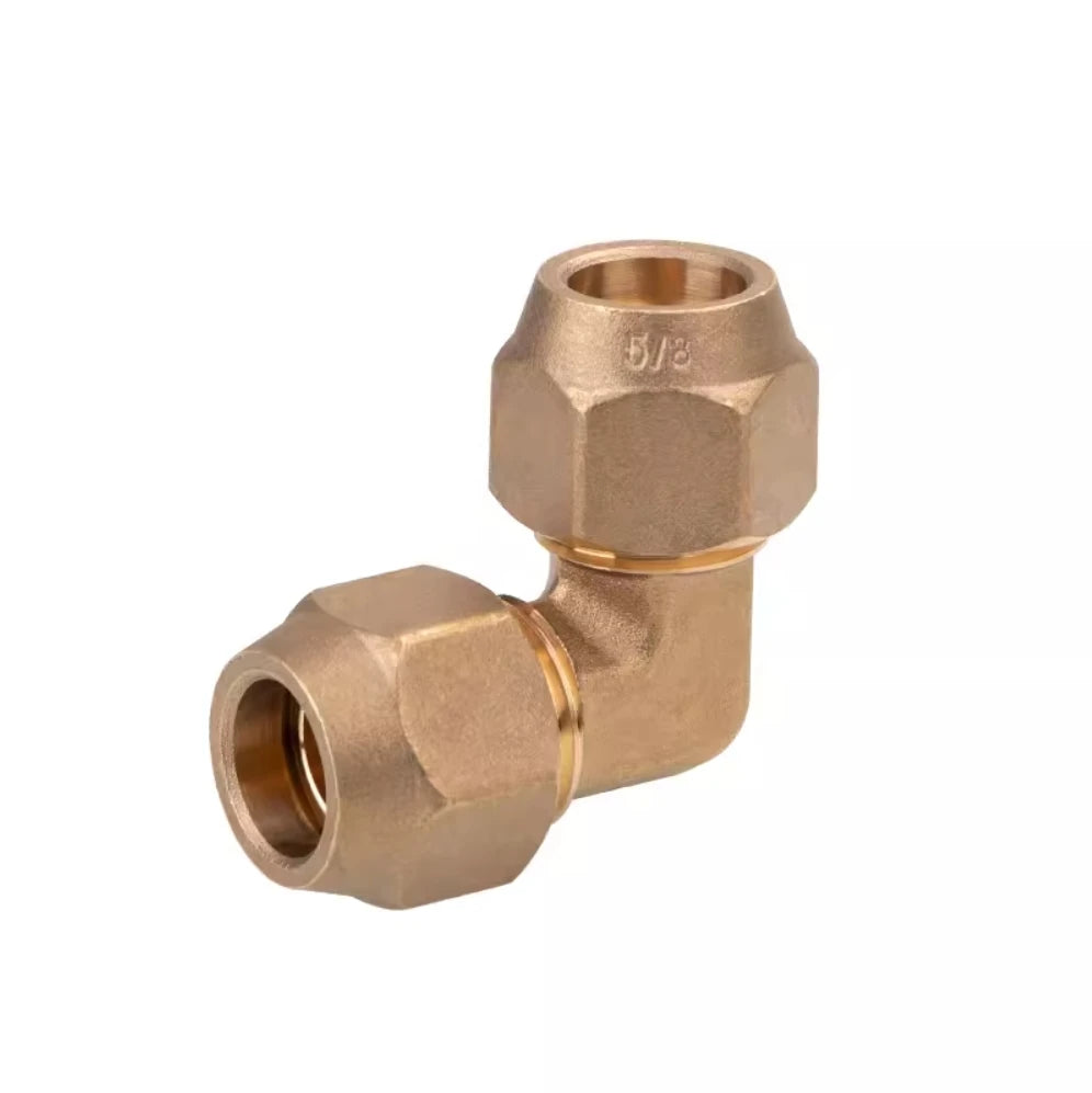 Brass Air Conditioner Forged SAE 1/4 3/8 1/2 3/4 fit UNF Thread Elbow + Nut Equal Flare Connecting Pipe Fitting Adapeter