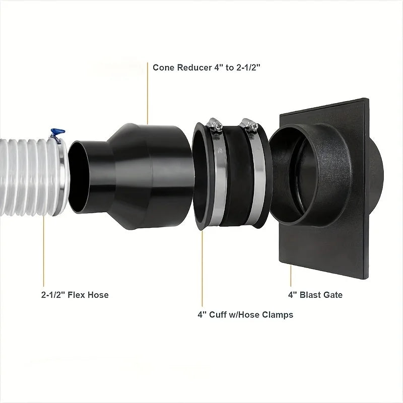 OD 4''-2.5”(100mm-63mm) Hose connector Vacuum Hose Adapter Plastic Hose Reducer Adapter Connector Flexible PVC Pipes