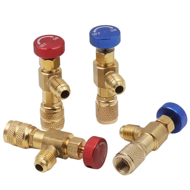 Liquid Safety Valve R410A R22 Air Conditioning Refrigerant 1/4" Safety Adapter Air Conditioning Repair And Fluoride