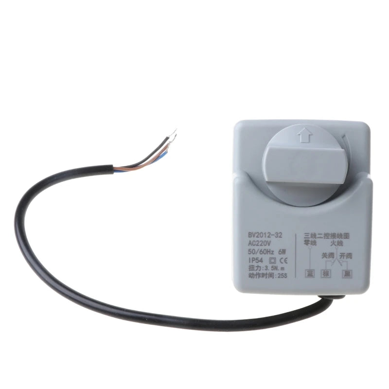 AC 220V DN15 DN20 DN25 2 Way 3 Wires Motorized Ball Valve Electric Actuator with Manual Switch
