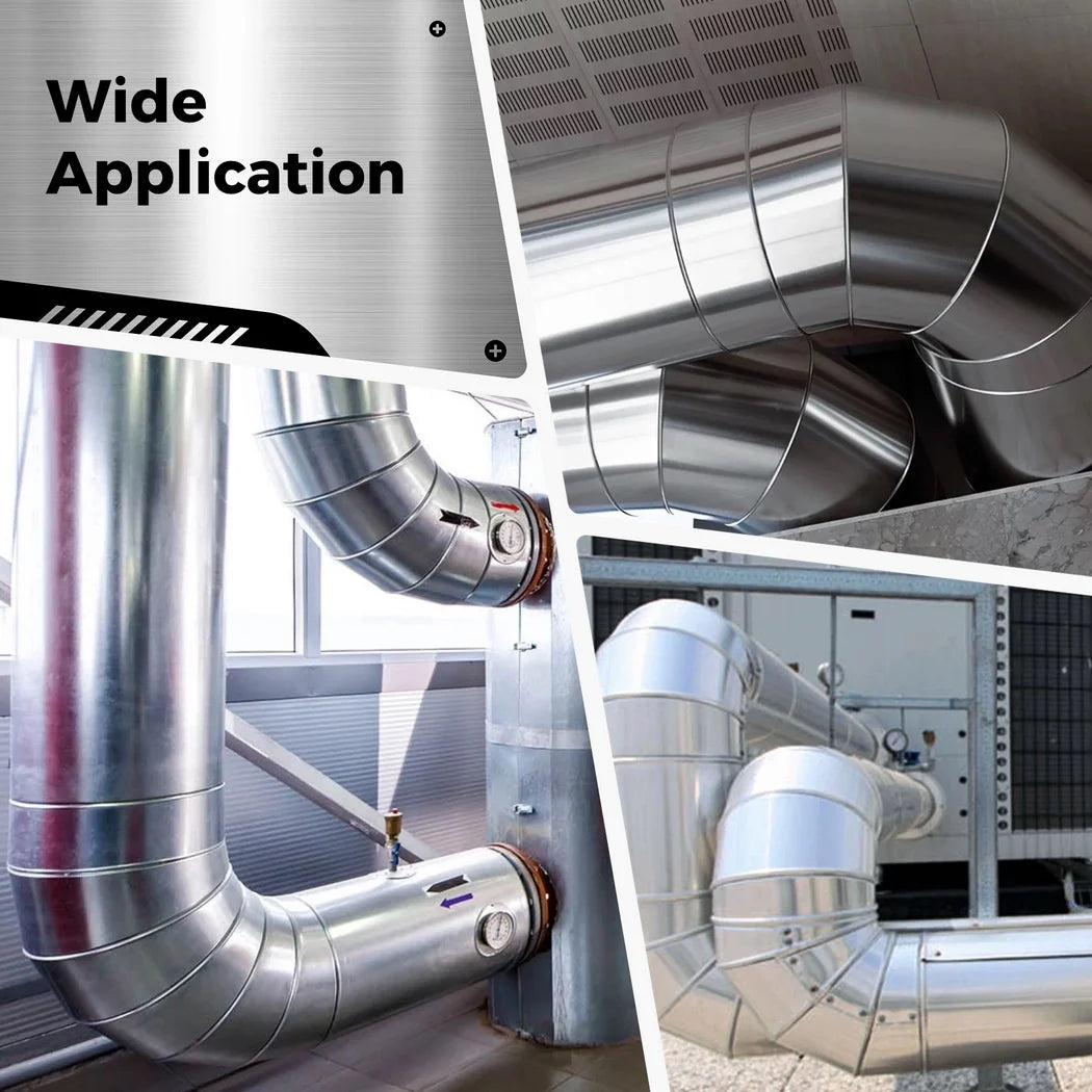 90 Degree Elbow Pipe 6" Galvanized Metal Duct Pipe Connector Stainless Steel HVAC Elbow Pipe Single Wall Ducting Fitting
