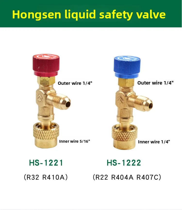 Hosen Charging Valve with Safety Release,Universal for R410A/R134a Refrigerant,Low-Pressure Stop Valve Car AC System,Accessories