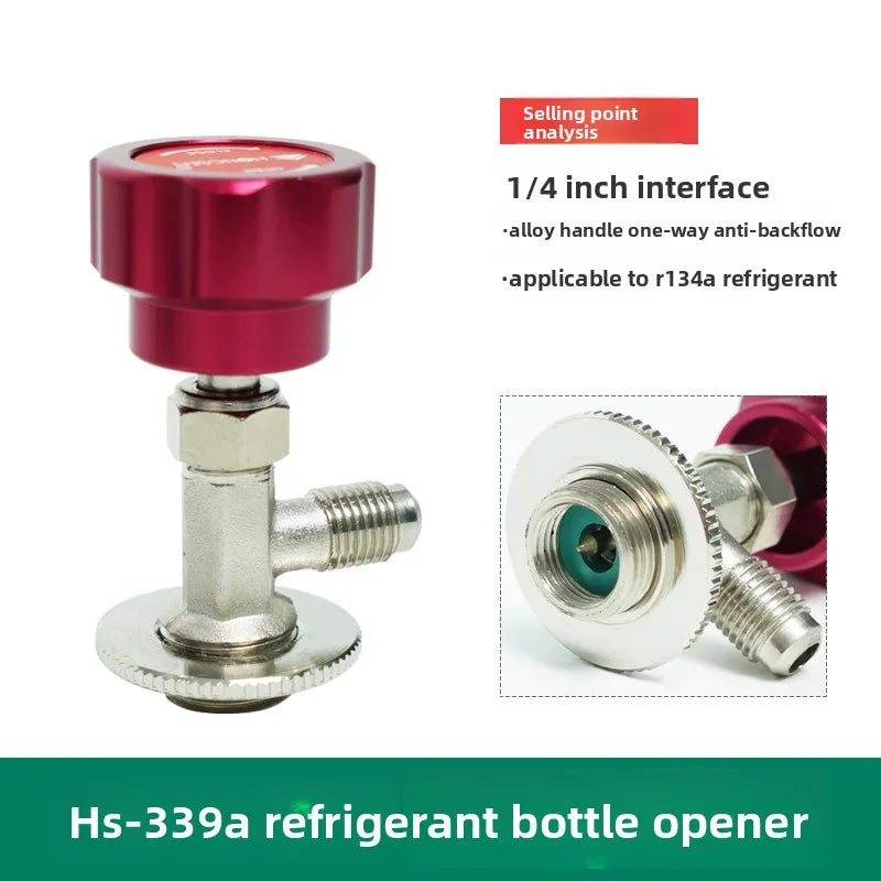 Hosen Charging Valve with Safety Release,Universal for R410A/R134a Refrigerant,Low-Pressure Stop Valve Car AC System,Accessories