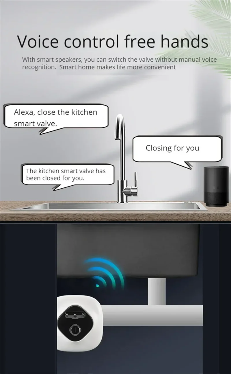 eWelink APP WiFi Smart Valve Water Gas Shutoff Automated Ball Valve DN15/DN20/DN25 Wireless Control For Alexa Google Alice
