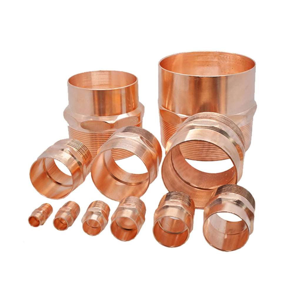 1/4" 3/8" 1/2" 3/4" 1" -4" BSP Male To Solder Cup Connector Copper End Feed Coupling Plumbing Fitting Coupler For Air Condition