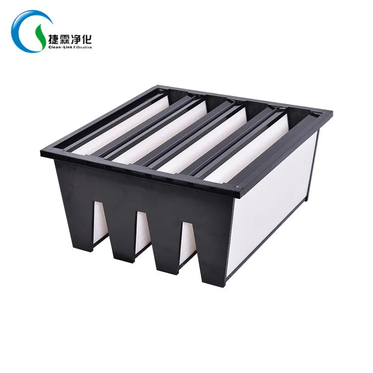 V BANK Filter F7 F8 F9/ABS Plastic Frame Rigid Filter For Ac System 592x592x292 Mm Gas Turbine Air Filter