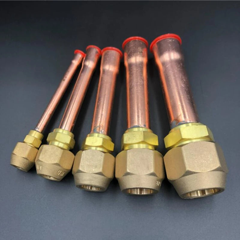 Air Conditioner Copper Tube with Brass Forged SAE 1/4 3/8 1/2 3/4 fit UNF Thread Connector Nut Flare Pipe Fitting Adapeter