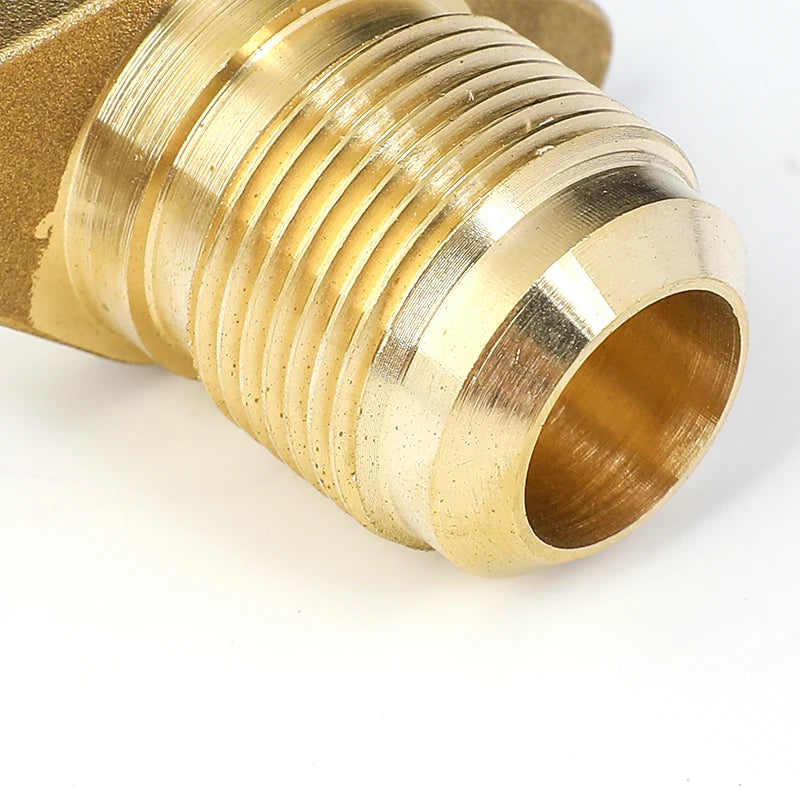 Brass Air Conditioner Forged SAE 1/4 1/2 fit UNF Thread Welding Flange Base Valve Seat Flare Connecting Pipe Fitting Adapter