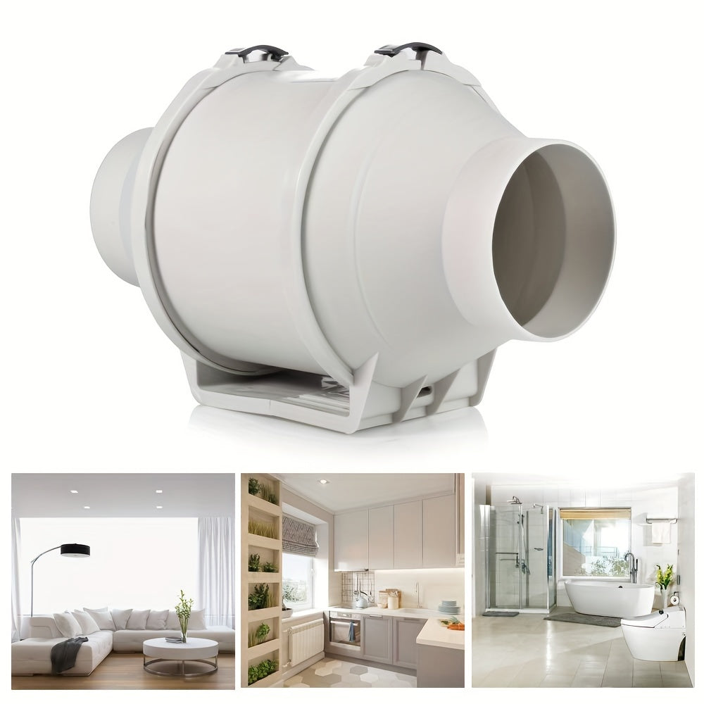 High-Speed 10.16cm Inline Duct Fan with Mixed Flow - Low Noise, Powerful Ventilation for Heating & Cooling, Ideal for Grow Tents & Hydroponics, Easy Install, 220V