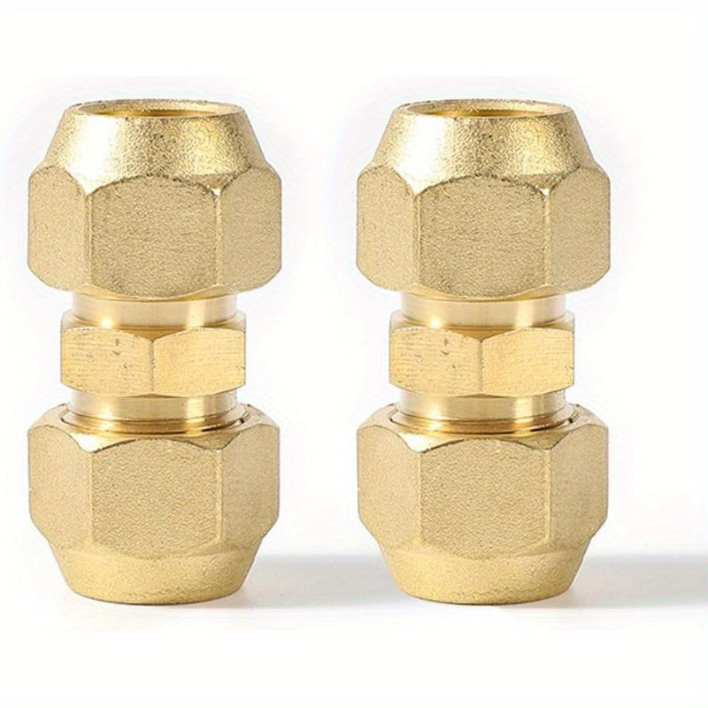 2pcs of Air Conditioning Copper Pipe Extension Fittings, No-Weld Double Connectors for Connecting Pipes of Equal And Varying Diameters, 3/8 Inch (Suitable for Φ9.52Mm Copper-Aluminum Pipes, Weighing 73.5 Grams)