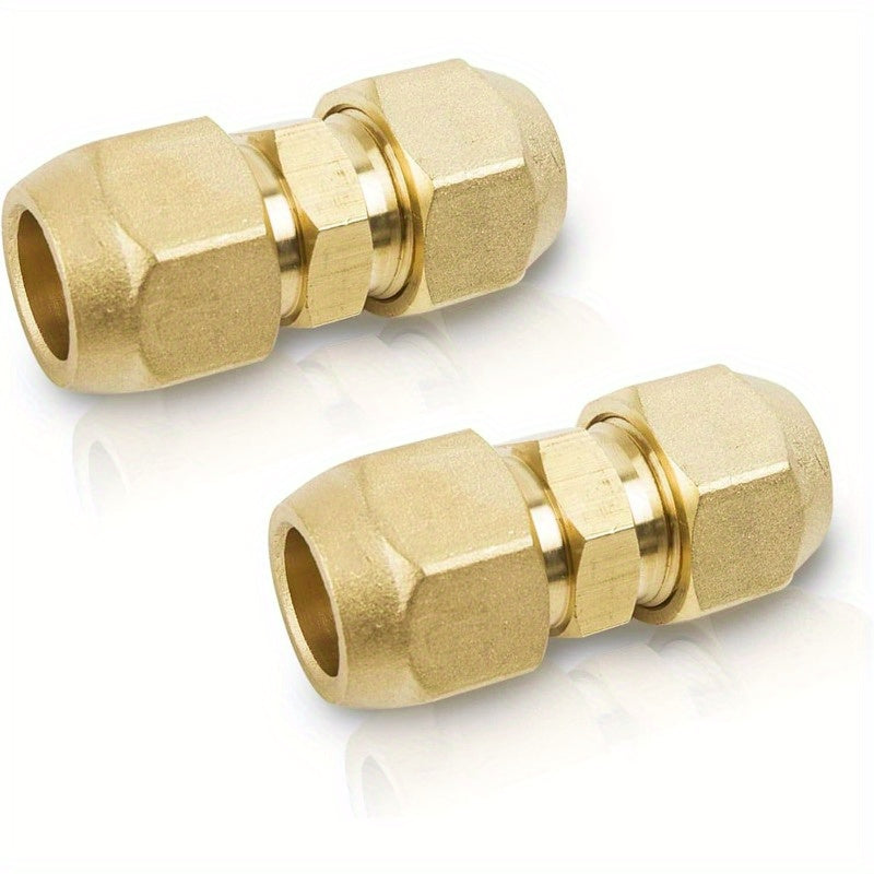 2pcs of Air Conditioning Copper Pipe Extension Fittings, No-Weld Double Connectors for Connecting Pipes of Equal And Varying Diameters, 3/8 Inch (Suitable for Φ9.52Mm Copper-Aluminum Pipes, Weighing 73.5 Grams)