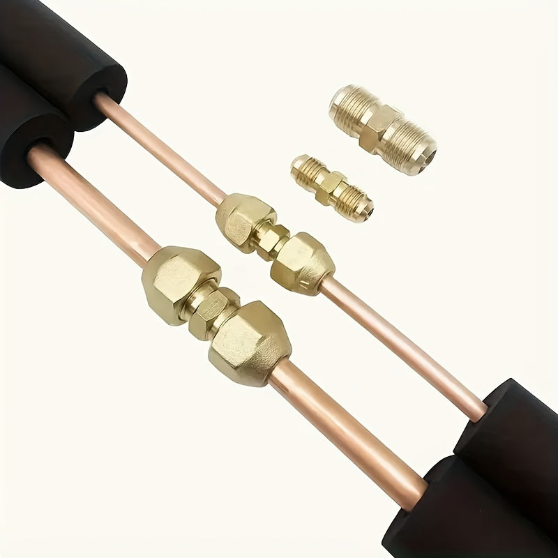 Heavy-Duty Pure Copper Three-Way Connector - with Threaded Flange Adapter, Industrial Pipe - Compatible with British Standard Tubes - Durable HVAC Structure, Precision Manufacturing Joint, Corrosion-Resistant Accessory, Essen