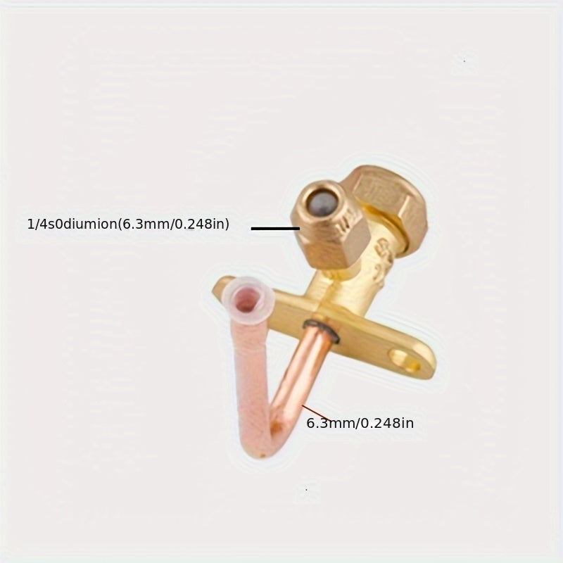 Air conditioner three-way valve, curved straight pipe air conditioner shut-off valve, high and low pressure refrigerant with fluorine yellow copper