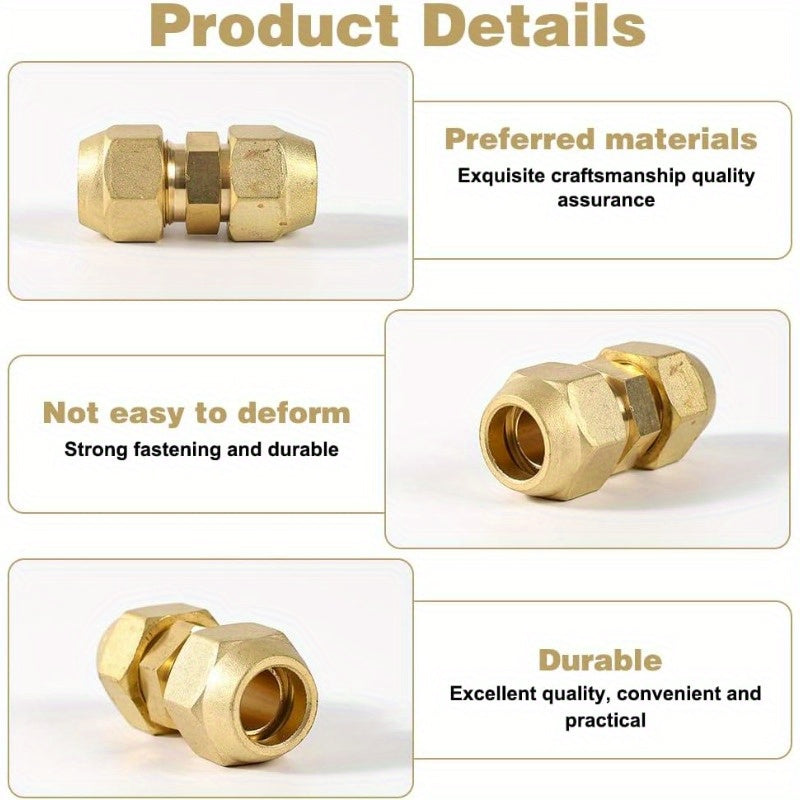 2pcs of Air Conditioning Copper Pipe Extension Fittings, No-Weld Double Connectors for Connecting Pipes of Equal And Varying Diameters, 3/8 Inch (Suitable for Φ9.52Mm Copper-Aluminum Pipes, Weighing 73.5 Grams)