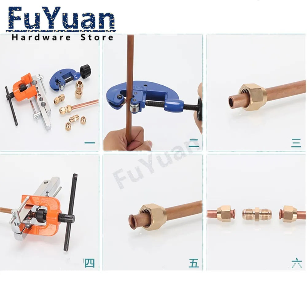 Copper Flaring Directly Connector 1/4" 3/8" 1/2" Male Thread to 6/8/10mm Pipe Brass Fitting Air Conditioning Extension Adapter