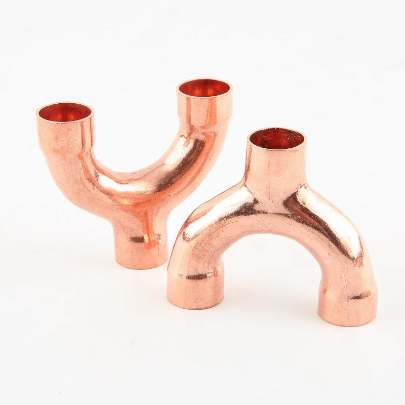 9.52-42mm Copper Fitting Equal Big Y Type 3 Ways Socket Welding Pipe Connector for Air Conditioning Refrigeration
