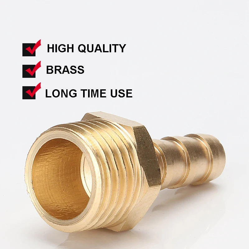 Hose Brass Pipe Fitting 4mm 6mm 8mm 10mm 12mm 19mm Barb Tail 1/8" 1/4" 1/2" 3/8" BSP Male Connector Joint Copper Coupler Adapter