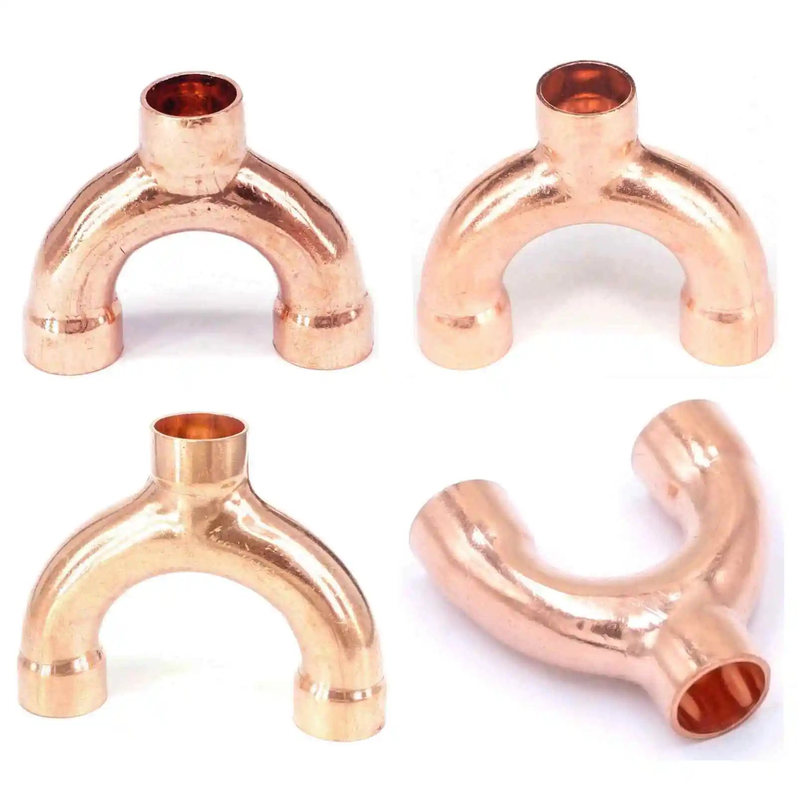 I/D 6.35mm 9.52mm 12.7mm 15mm 16mm 22mm 35mm 42mm 54mm Copper End Feed Cross 4 Ways Pipe Adapter Air Conditioning Refrigeration